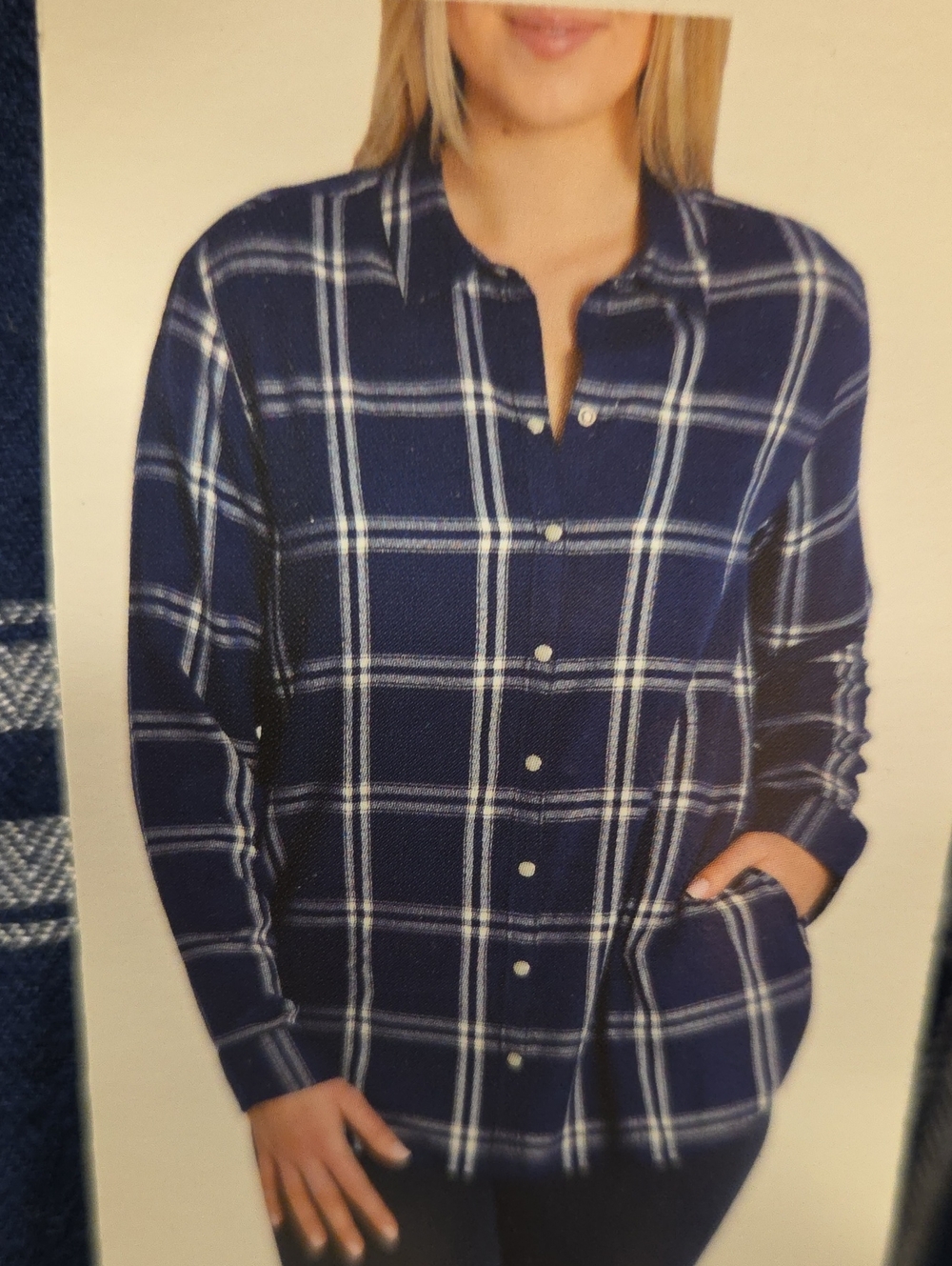 Jachs Navy and White Plaid Casual Button-Down Shirt Size XL